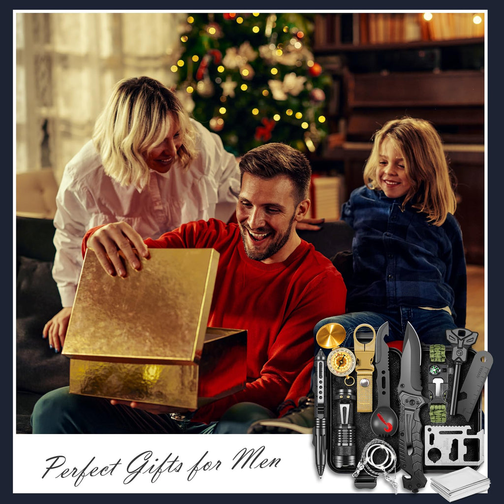 Astnes Gifts For Men Him Dad, Survival Kits And Equipment 14 Pcs, Christmas Stocking Stuffers, Anniversary Birthday Gifts For Hu