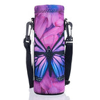 Aupet Water Bottle Carrier,Insulated Neoprene Water Bottle Holder Bag Case Pouch Cover 1.2L/40Oz, Adjustable Shoulder Strap, Gre