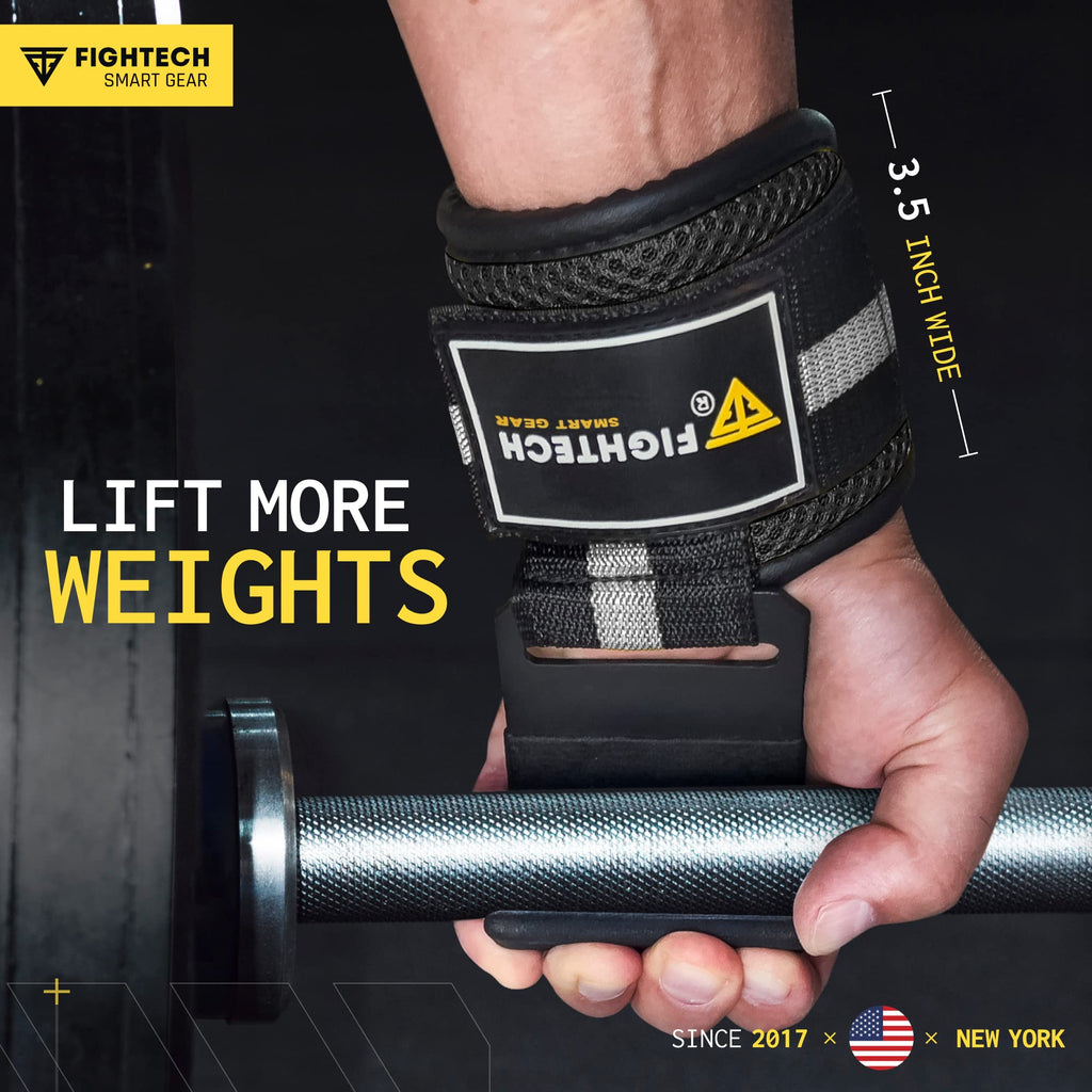 Fightech Weightlifting Hooks & Pull-Up Grips - Versatile Lifting Hooks With Durable Hook Straps For Power Hooks Support, Enhance
