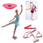 Leg Stretching Strap And Ballet Balance Board, 2 Pc. Set, Stretching, Disc Core Trainer And Flexibility Equipment For Dance, Gym