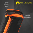 Casemaster Plazma Plus Black With Orange Trim Dart Case And Phone Pocket