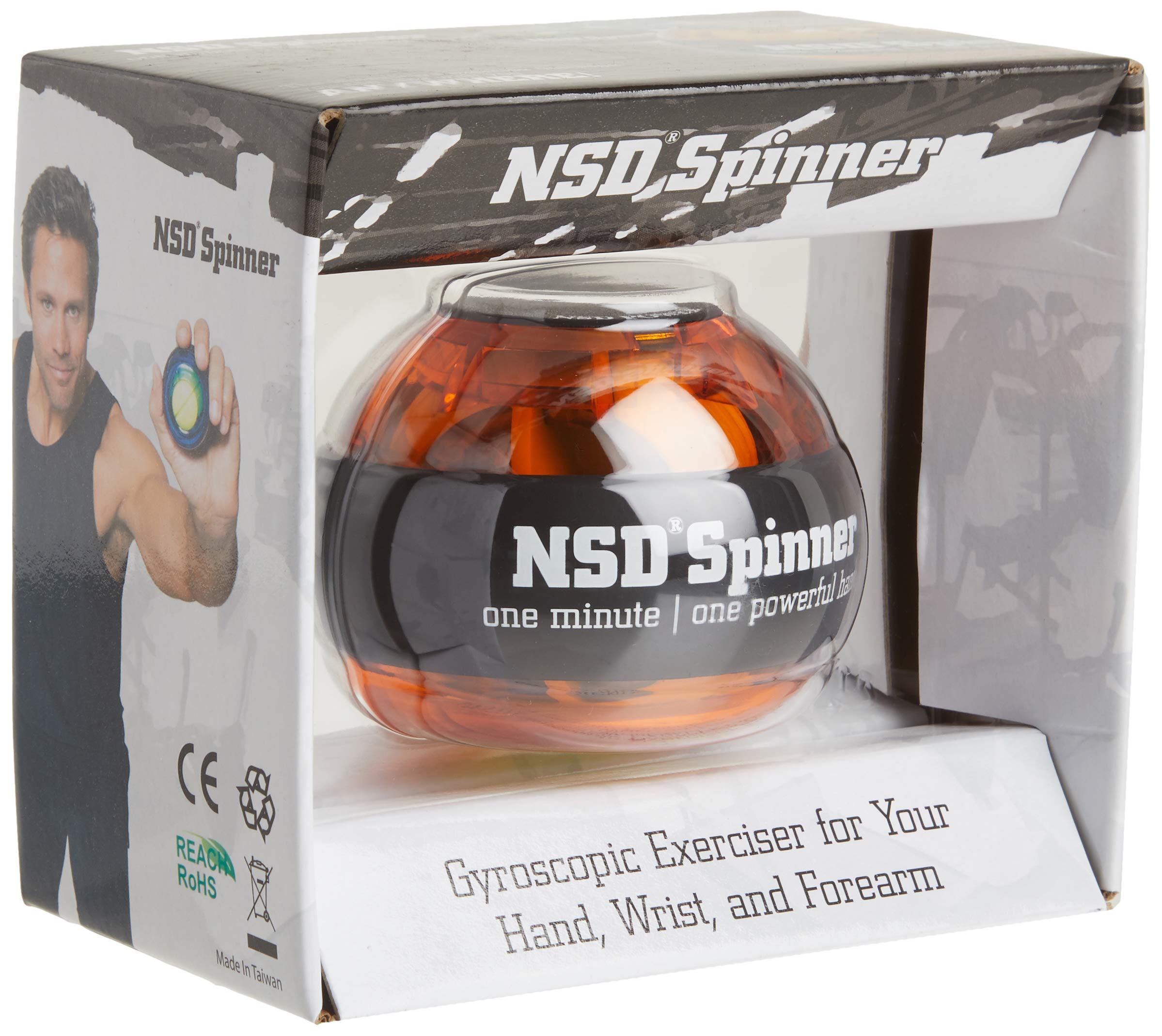 Nsd Pb-688 Amber Essential Spinner Gyro Hand Grip Strengthener Wrist Forearm Exerciser