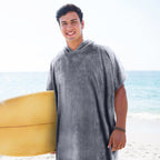 Catalonia Hooded Surf Towel Poncho, Super Water Absorption Thick Microfiber Beach Sand-Proof Wetsuit Changing Robe For Adults Me