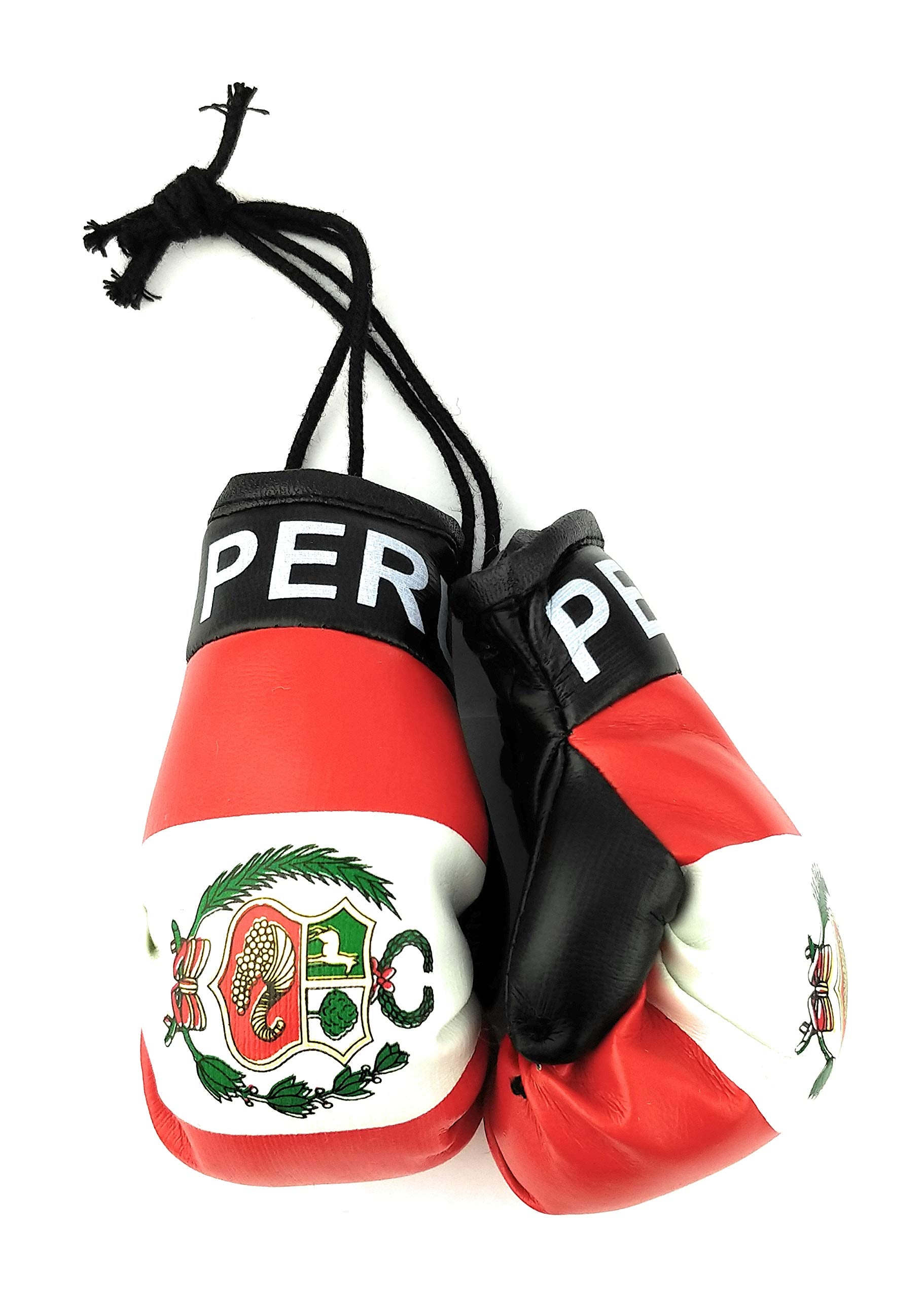 Red Hat Ent Hanging Car Mirror Mini Boxing Gloves (Peru)