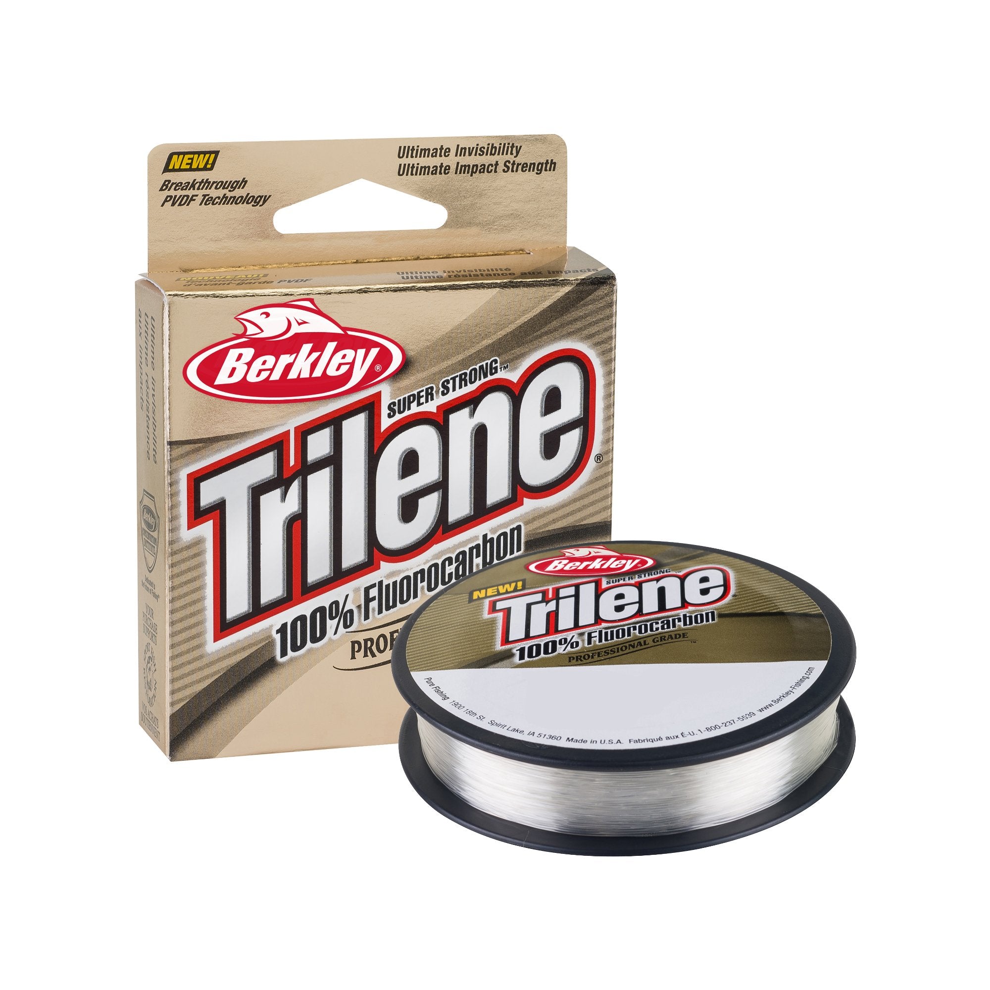 Berkley Trilene 100% Fluorocarbon, Clear, 10Lb | 4.5Kg, 110Yd | 100M Fishing Line, Suitable For Freshwater Environments