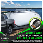 Rhino Usa Boat Trailer Winch Strap (2 Inch X 20 Foot) - 5,016Lb Maximum Break Strength - Ultimate Marine Whinch Pulley Straps Fo