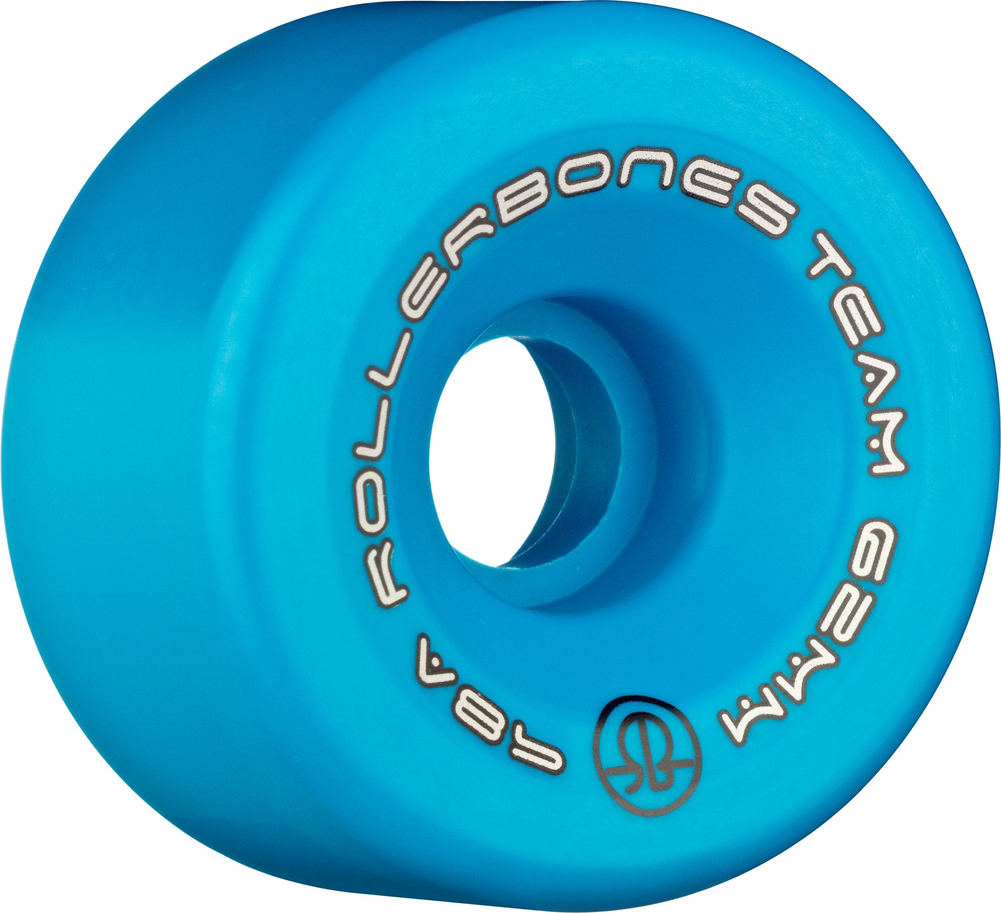 Rollerbones Team Logo Recreational Roller Skate Wheels (Set of 8), Blue, 62mm