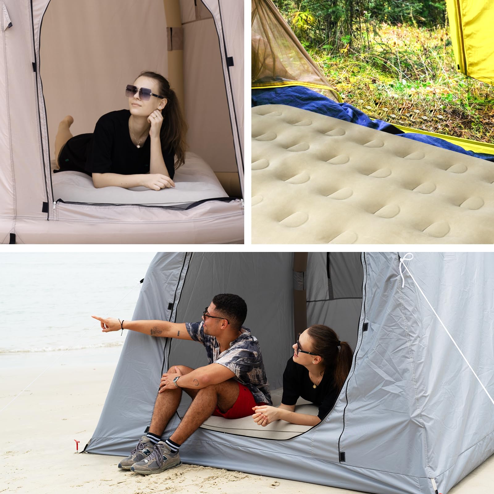 Miyuexin Twin Air Mattress With Fast Inflating Pump, Blow Up Mattress Of Wave Flocked Top, Durable Air Bed For Home, Camping & G