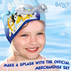 Bluey Kids Swim Goggles And Swim Cap Set Anti-Fog Uv Protection