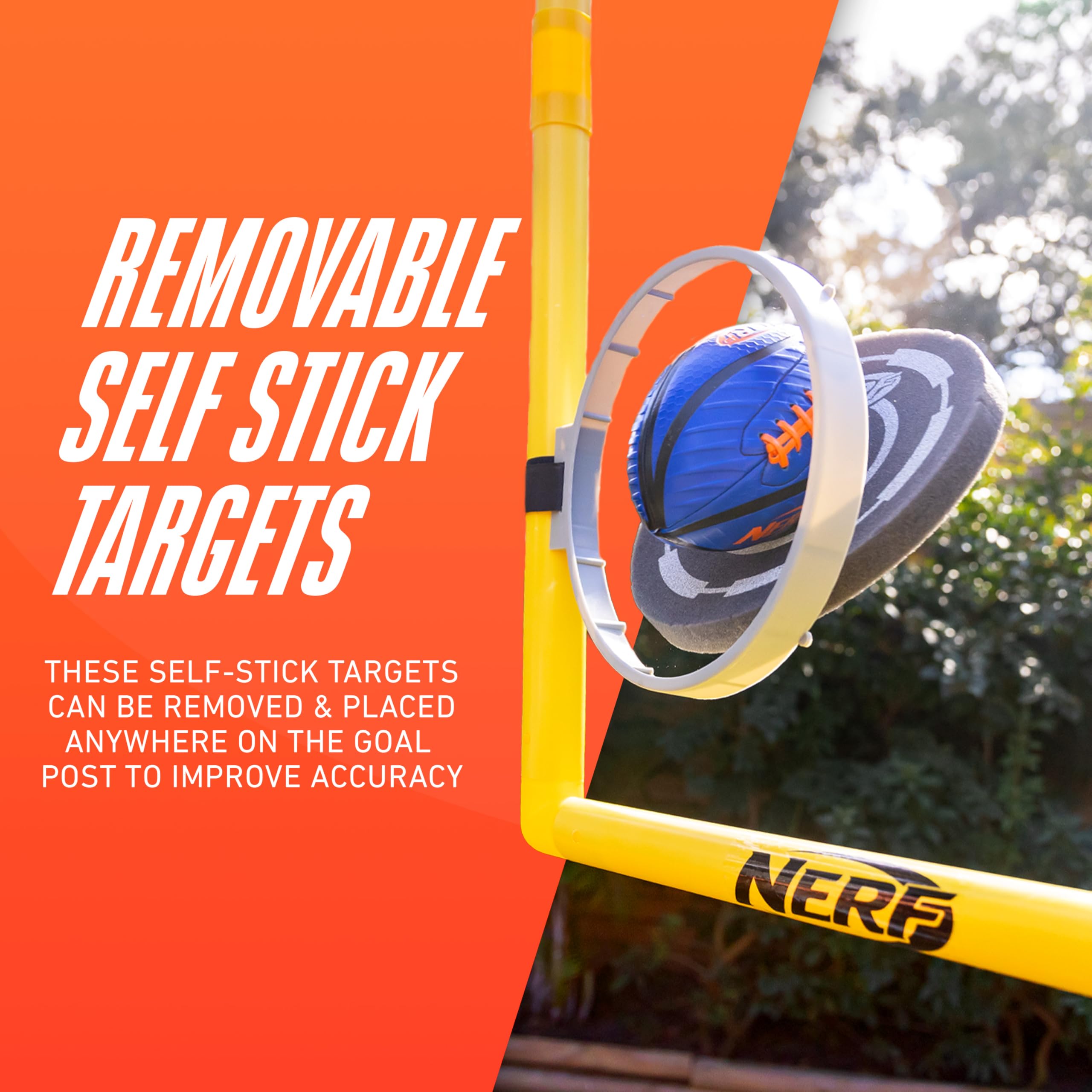 Nerf Punt And Pass Football Goal Post Set - Complete All In One Set - Included Removeable Knockout Targets