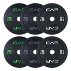 CAP Barbell 370 LB Economy Olympic Bumper Plate Set with Color Logo | Black