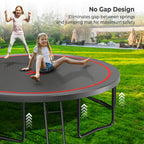 Lyromix 14FT Trampoline Outdoor with Basketball Hoop, Trampoline with Lights for Kids and Adults, Recreational Trampolin with Sp