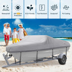 Nexcover Trailerable Boat Cover, Length: 16      -18.5       Beam Width: Up To 94      , Waterproof Heavy Duty Cover, Fits V-Hul