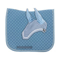Equinavia Voss Dressage Saddle Pad and Crocheted Bonnet Set - Forever Blue - Horse