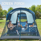 Portal 6 Person Family Camping Tents With Screen Porch, Weater Resistant 7' Tall Tent With Rainfly & Upgrated Poles, Easy Setup