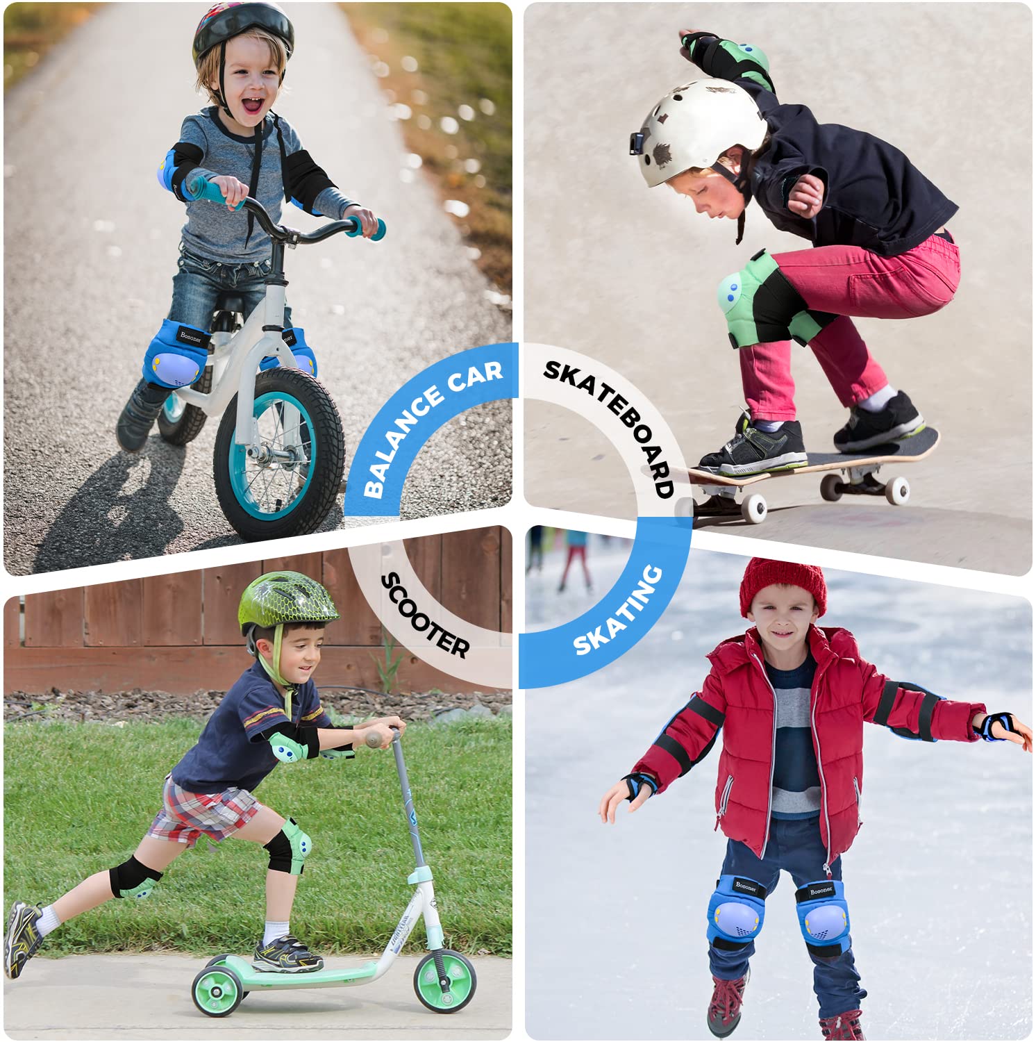 Kids Knee Pad Elbow Pads For Roller Skates Cycling Bmx Bike Skateboard Inline Rollerblading, Skating Skatings Scooter Riding Spo