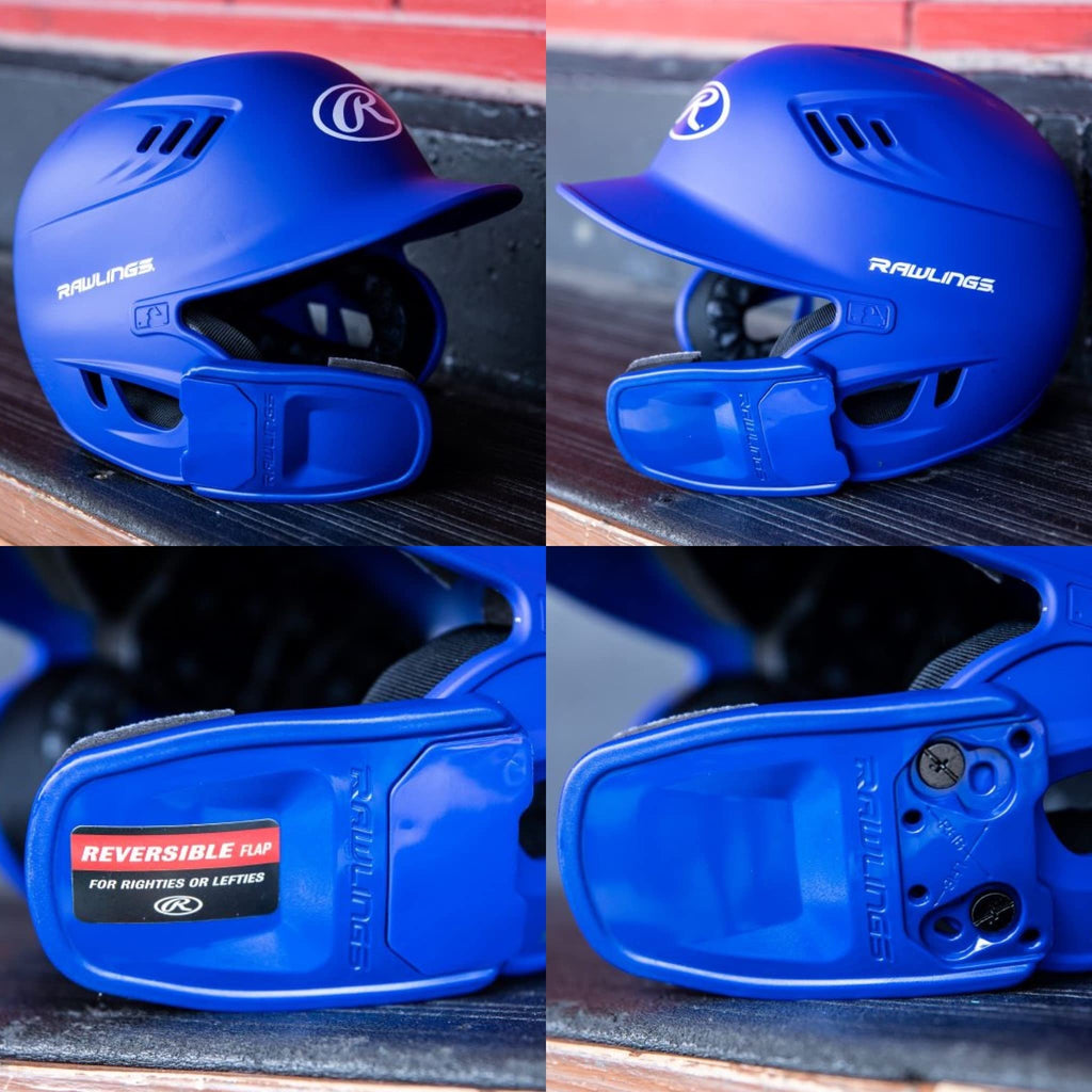 Rawlings  R16 Reversible Ext  Matte Batting Helmet  Reversible Face Guard  Junior  Matte Black