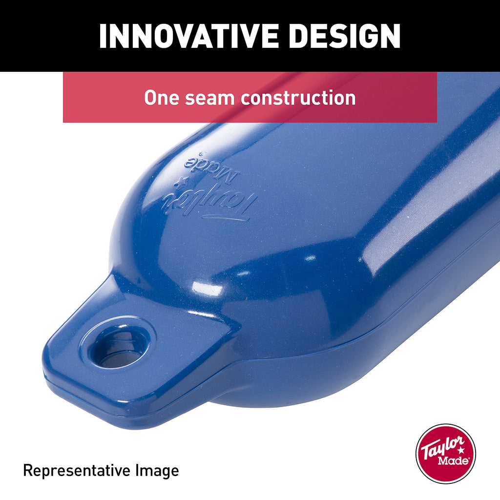 Taylor Made Hull-Gard Inflatable Boat Fender, Mid Atlantic Blue (4.5'' X 16''), Unique Oval Shape, Molded Football Needle Inflat