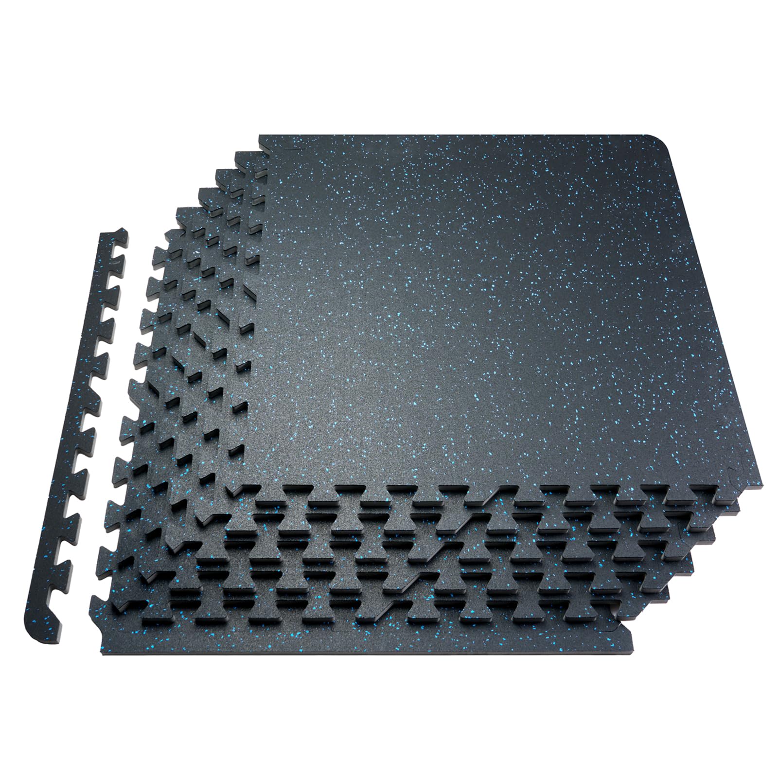 Vevor 25 Pcs 0.56'' Thick Gym Floor Mats, 24''X24'' Eva Foam & Rubber Top Interlocking Workout Mats With 100 Sq.Ft Coverage, Wat