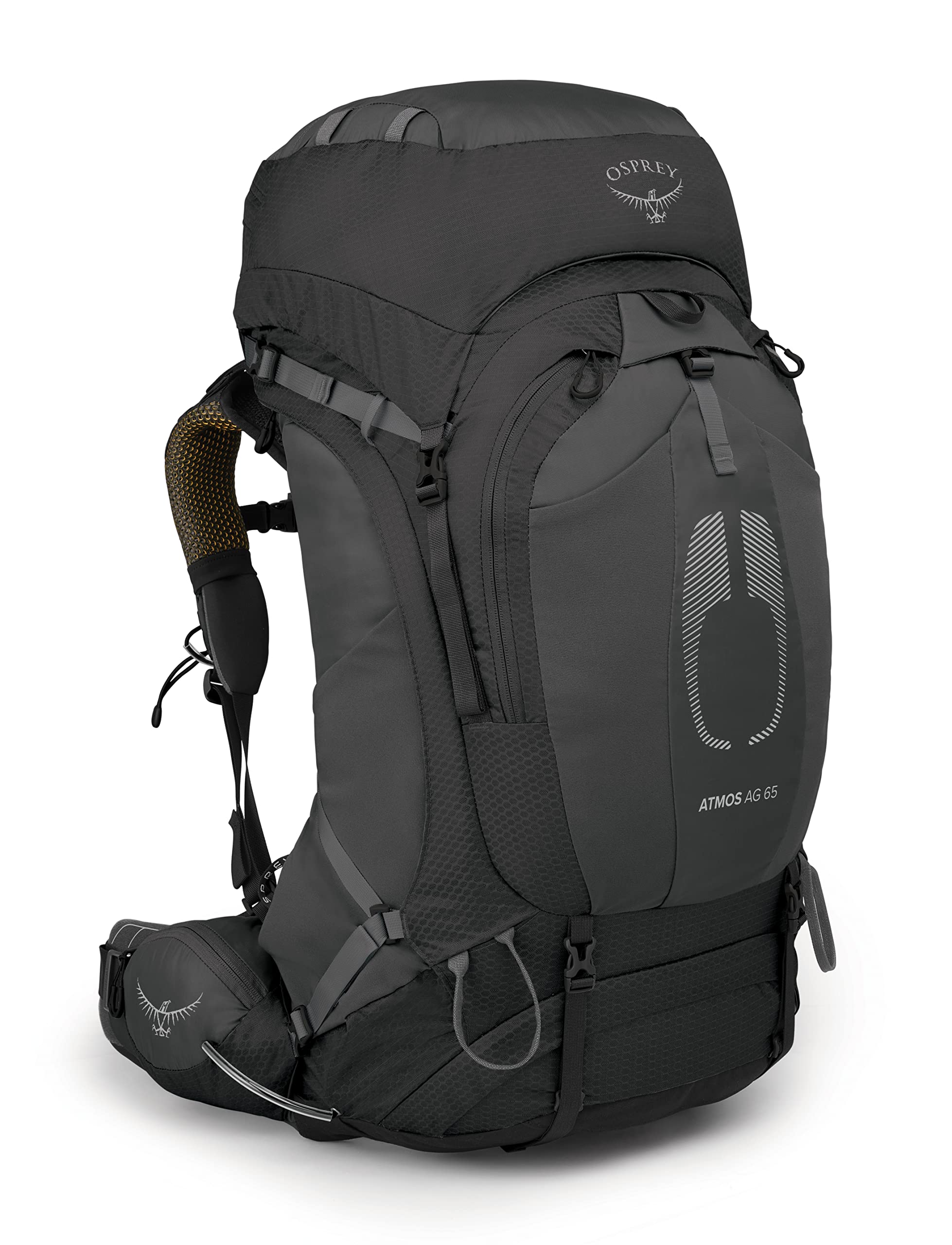 Osprey Atmos AG 65L Men's Backpacking Backpack, Black, S/M