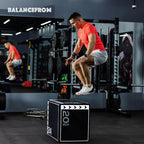 Balancefrom 3 In 1 20 Inch 24 Inch 30 Inch Foam Plyometric Box Jumping Exercise Jumping Trainer, Black & White, 16-Pound