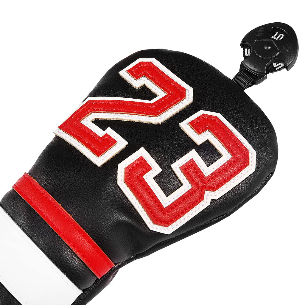 Shabier Golf Sports Style Golf Wood Club Headcover Driver Cover For Taylormade M5 M6 Driver (Black 23 Hybrid Cover)