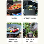 Husyop 3 In 1 Portable Windproof Camping Stove Gas Cooking Burner, 21000W Propane Burners With Piezo Ignition And Carrying Bag F