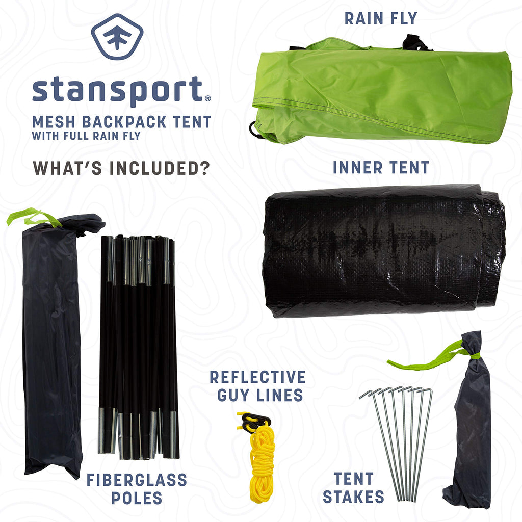 Stansport Starlite I Mesh Backpack Tent With Full Rain Fly (723-800)