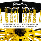 Franklin Sports Championship Disc Golf Basket - Portable Metal Disc Golf Hole Basket - Professional Pdga Target - Golden Prey Ta