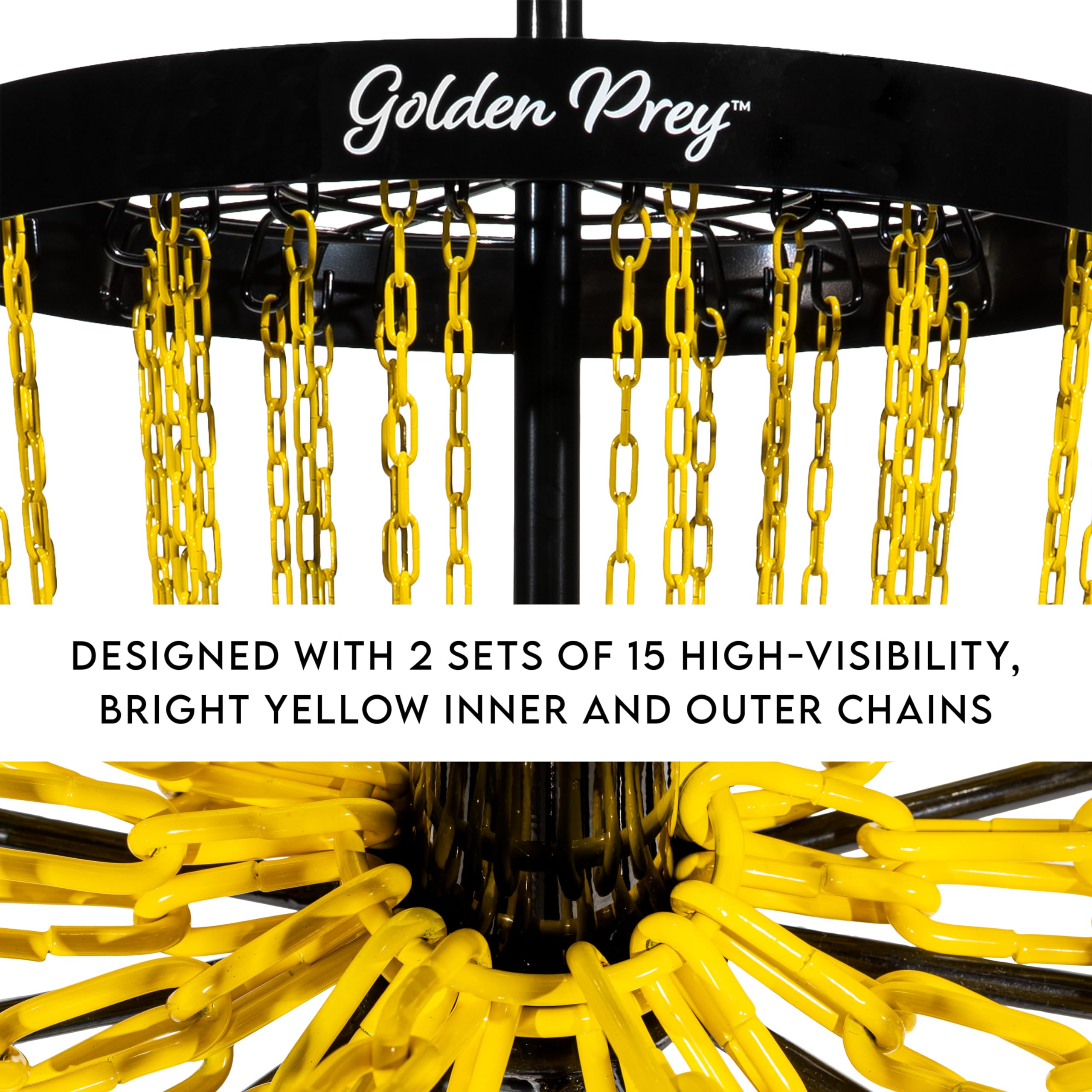 Franklin Sports Championship Disc Golf Basket - Portable Metal Disc Golf Hole Basket - Professional Pdga Target - Golden Prey Ta