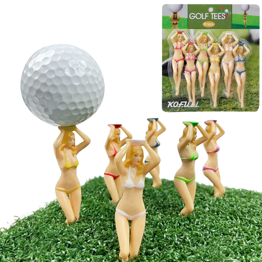 Kofull Colored Golf Tees, Golf Tee, 3 Inch Plastic Tee, Golf Practice Novelty Tees, White Elephant Stocking Stuffer Gifts For Hi