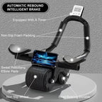 Bersauji 2025 New Ab Roller Wheel with Knee Mat &Timer, Automatic Rebound Abdominal Wheel, Ab Abdominal Exercise Roller with Elb