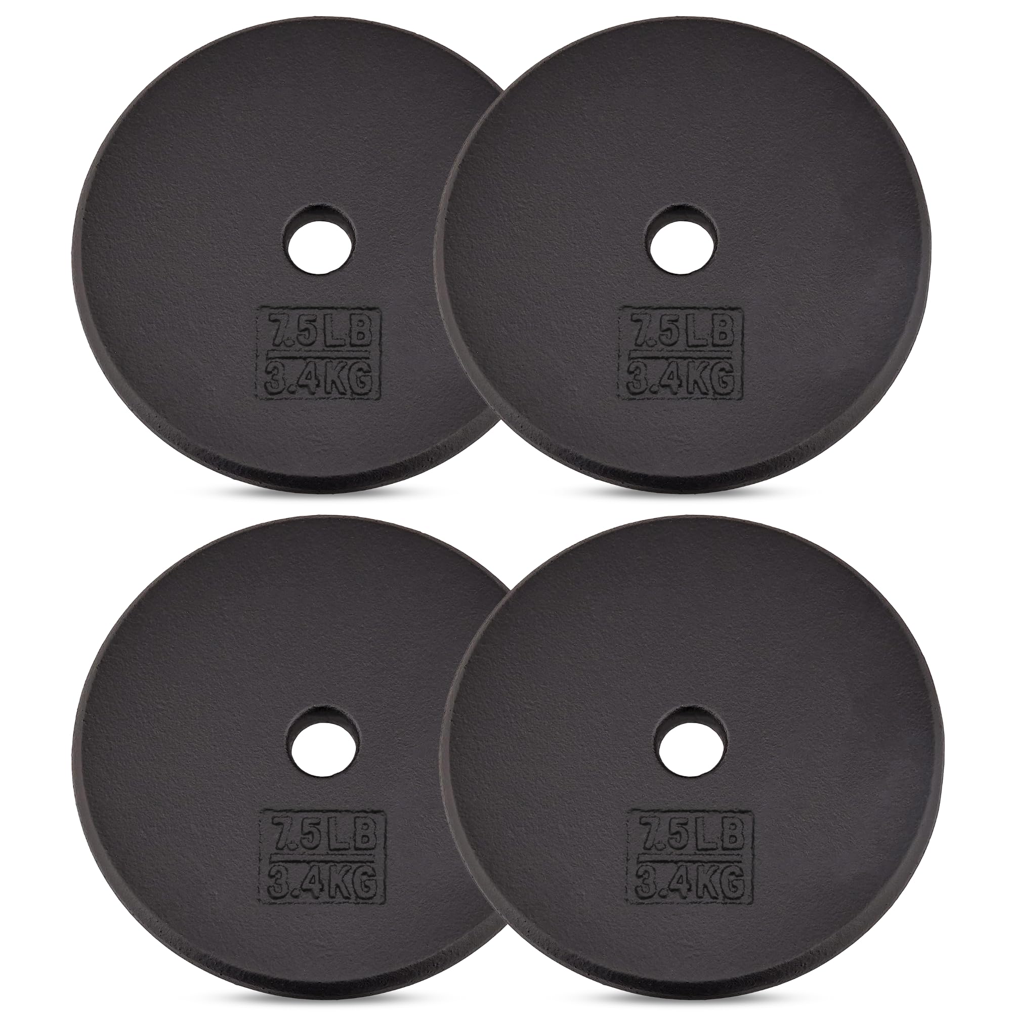 Yes4All 1-inch Cast Iron Weight Plates for Dumbbells - Standard Weight Plates (Combo 7.5lb x 4pcs), Z1ZJ