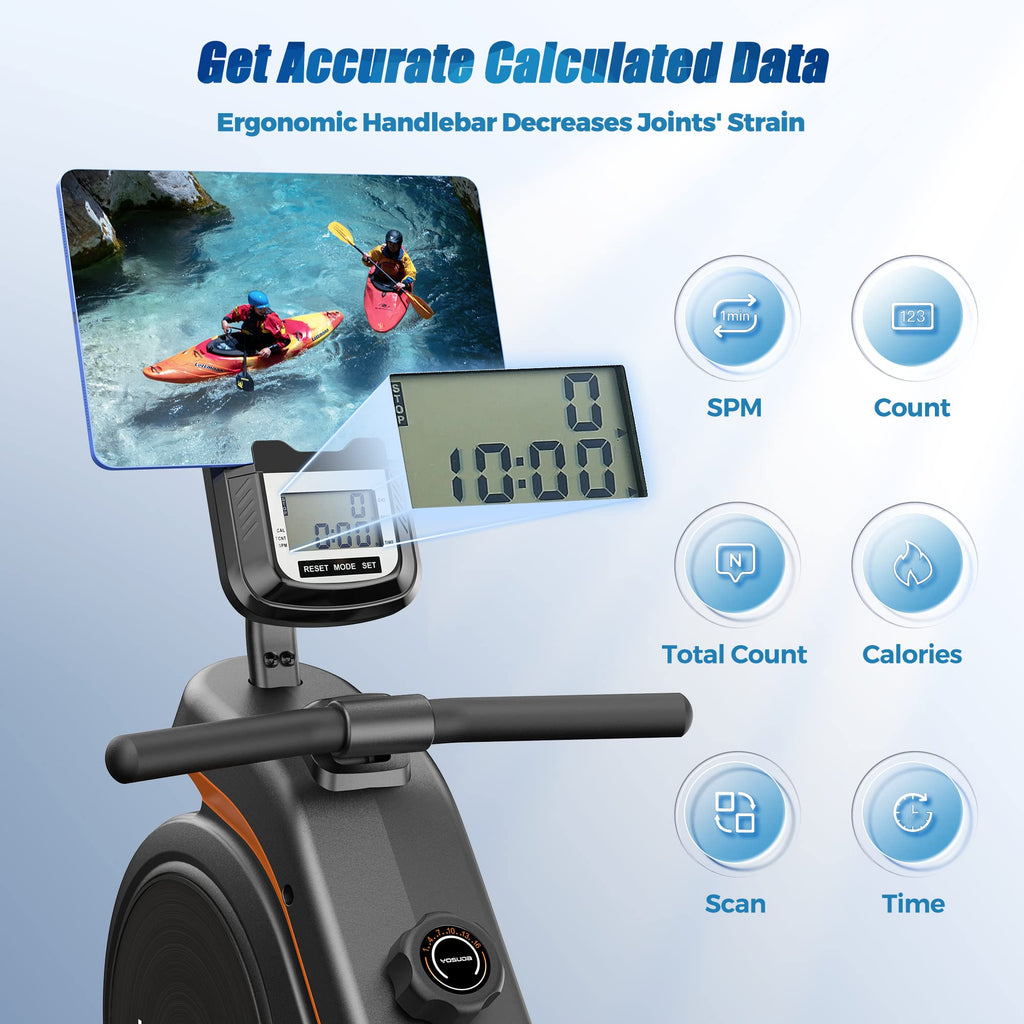Yosuda Pro Magnetic Rowing Machine For Home Use-Foldable Rower With 350Lbs Weight Capacity And 16 Level Resistance