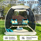 Alvantor Pop Up House Tent, Outdoor Canopy Tent With Uv Resistant, Easy Up Foldable Screen House For Camping Garden, Beige, 6 X6