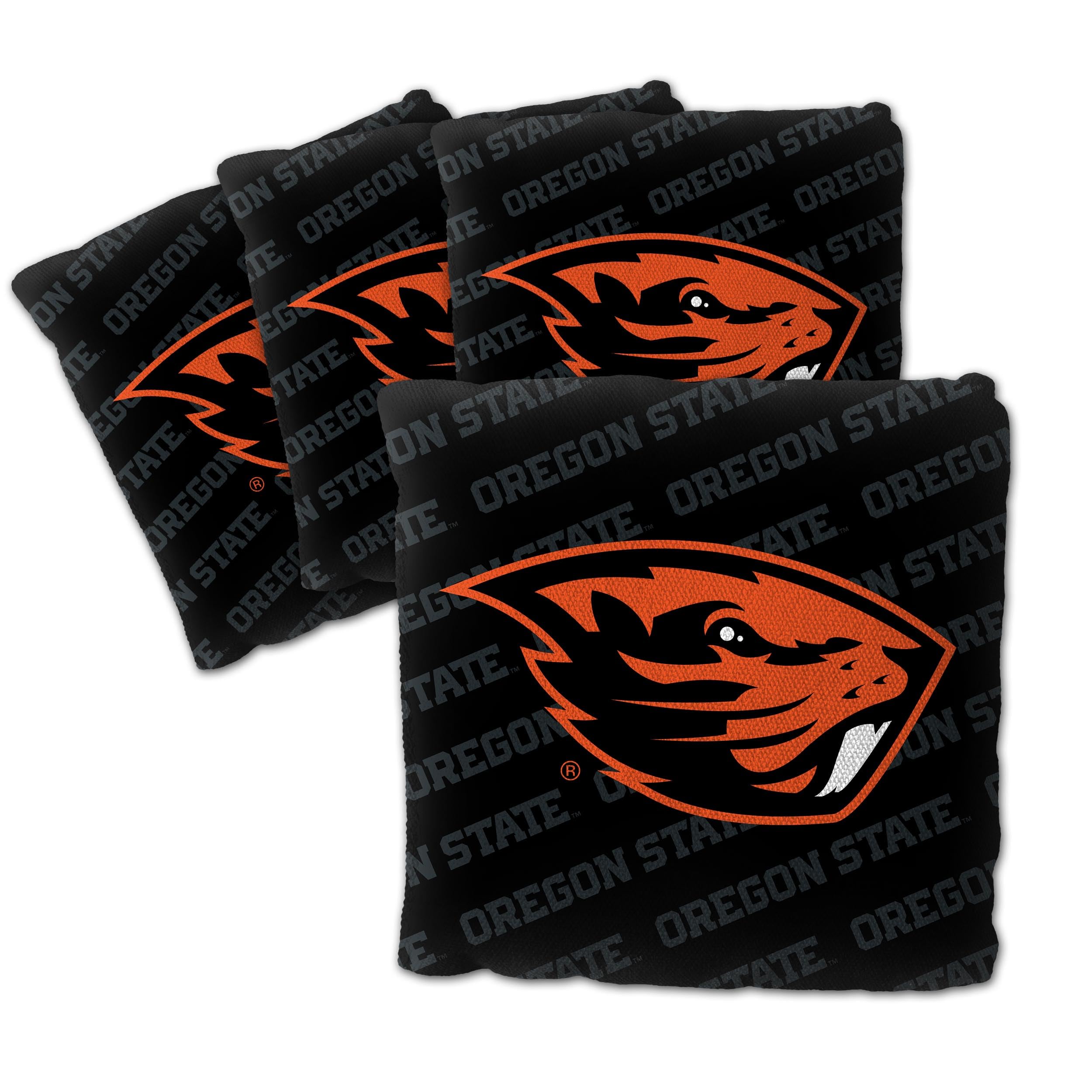 YouTheFan Officially-Licensed NCAA Oregon State Beavers Set of 4 Cornhole Bags - All Weather Regulation 6    x 6    Size - 16oz 