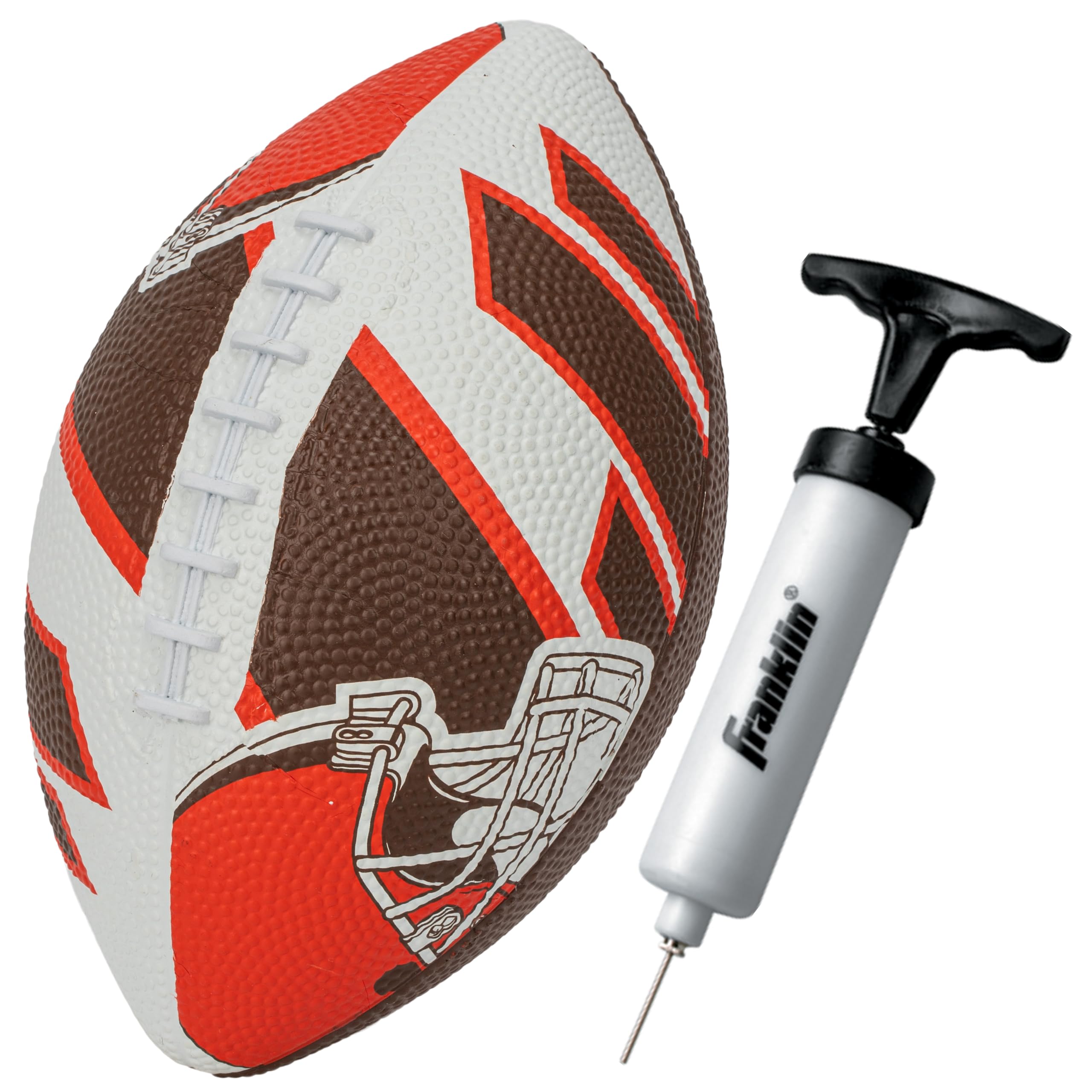 Franklin Sports Nfl Cleveland Browns Football - Youth Football - Mini 8.5'' Rubber Ball - Perfect For Kids - Team Logos And Colo