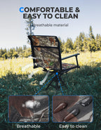 Kemimoto 360 Degree Silent Swivel Blind Hunting Chair, 320 Lbs Camo Height Adjustable Quick Folding Portable Comfortable Hunting