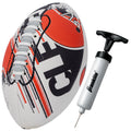 Franklin Sports Nfl Cleveland Browns Football - Youth Mini Football - 8.5'' Junior Size Ball - Spacelace Easy Grip Texture- Perf