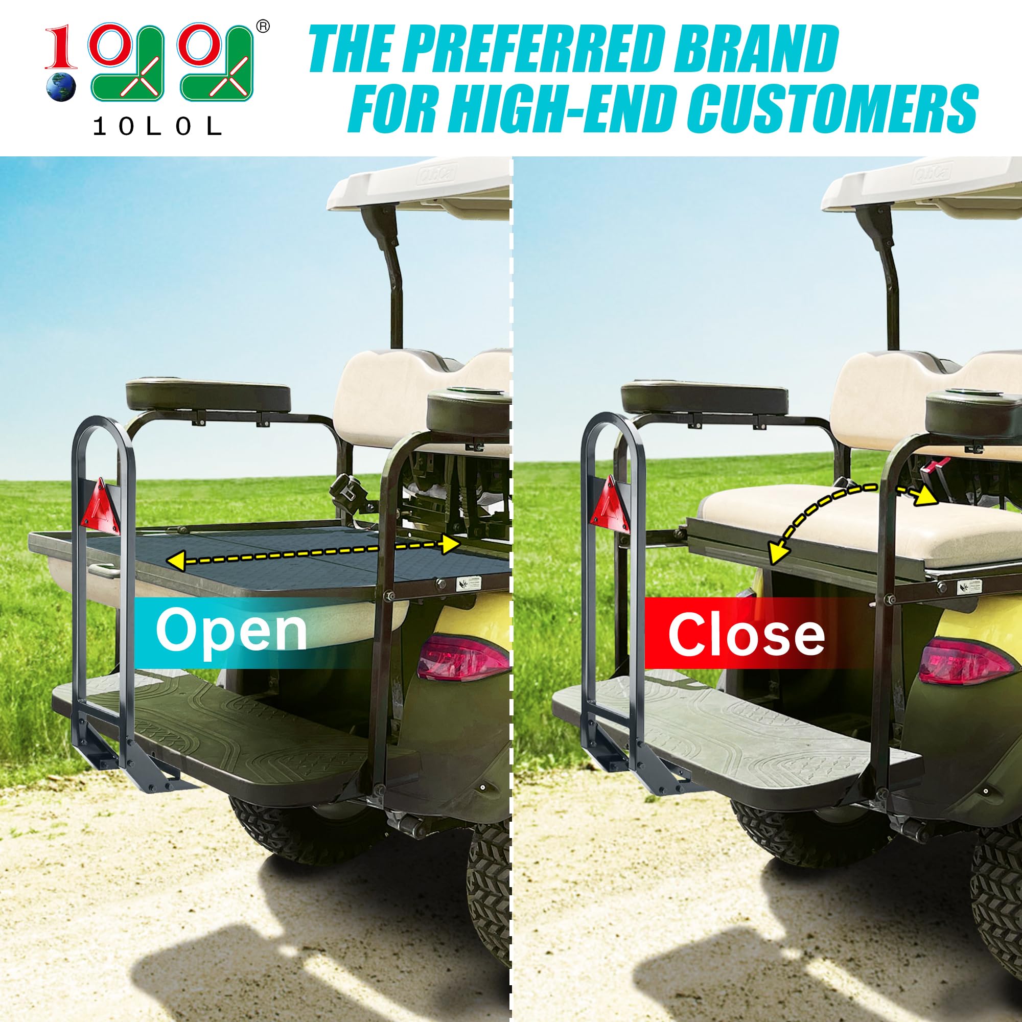 10L0L Newest Universal Golf Cart Rear Seat Safety Grab Bar, Heavy Duty Rear Seat Hand Rail Grab Bar Add Safety To Your Rear Pass