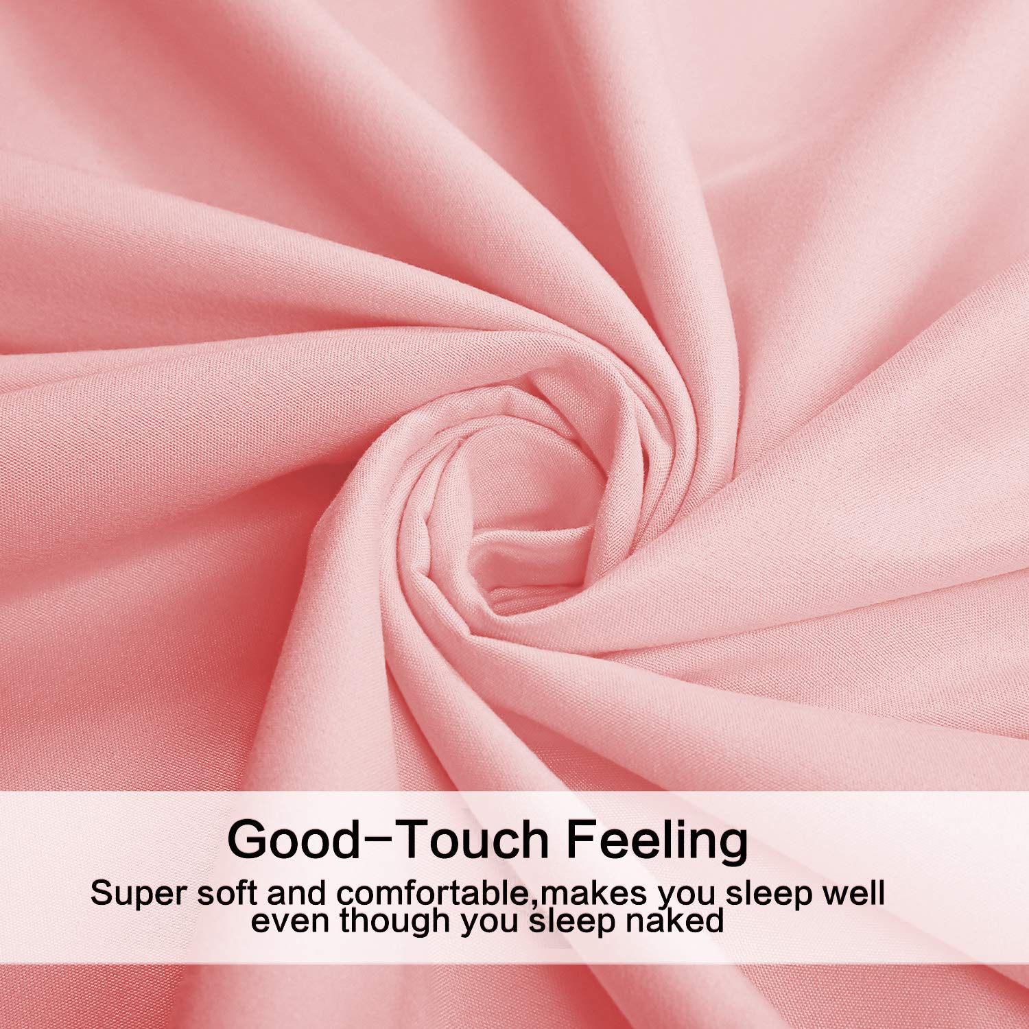 Best Season 4 Piece Bed Sheet Set (Queen,Blush Pink) 1 Flat Sheet,1 Fitted Sheet And 2 Pillow Cases,100 Brushed Microfiber 1800