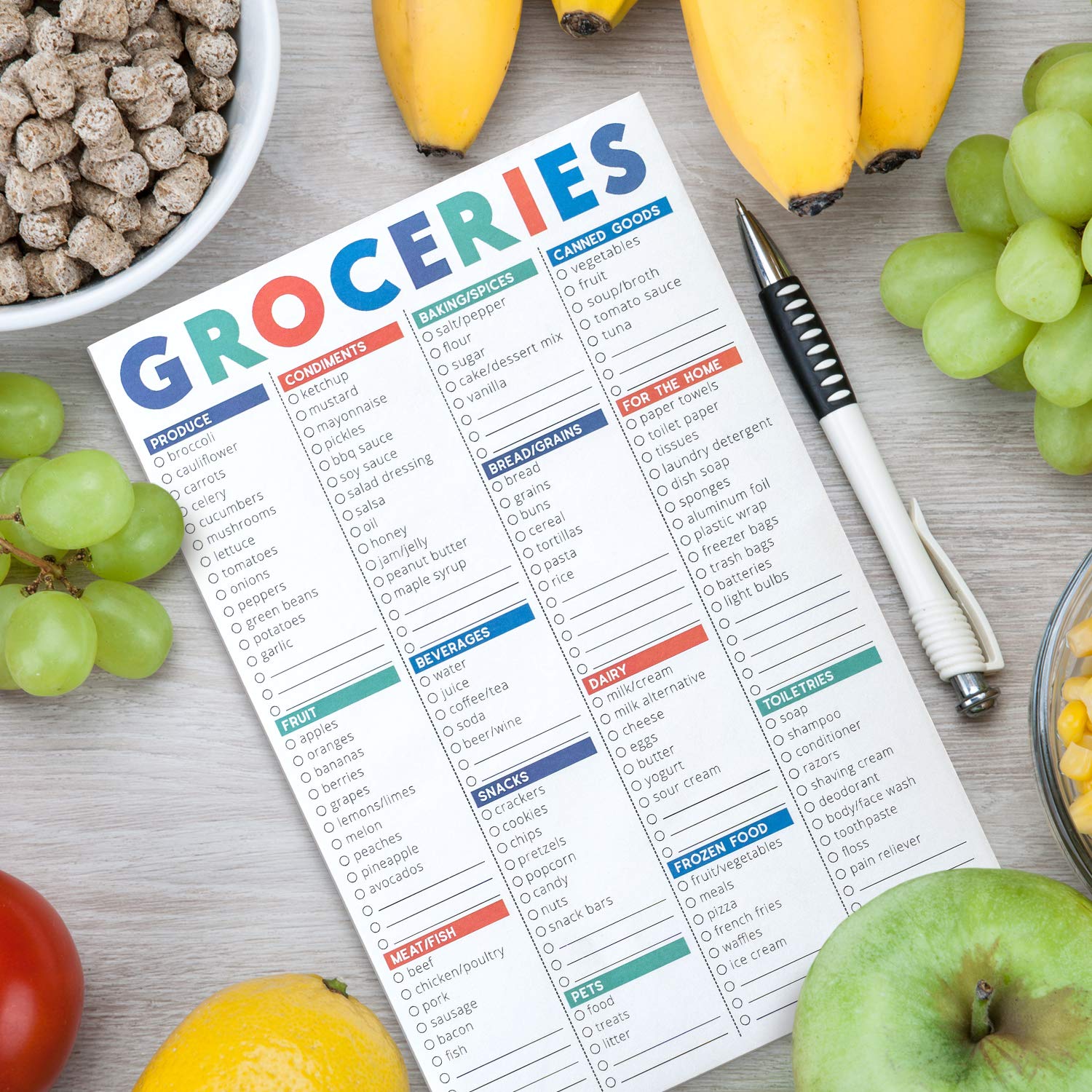 Sweetzer  Orange Fastcheck Grocery List Magnet Pad For Fridge 6X9A Magnetic Notepad With Printed Shopping List Items And Blank G