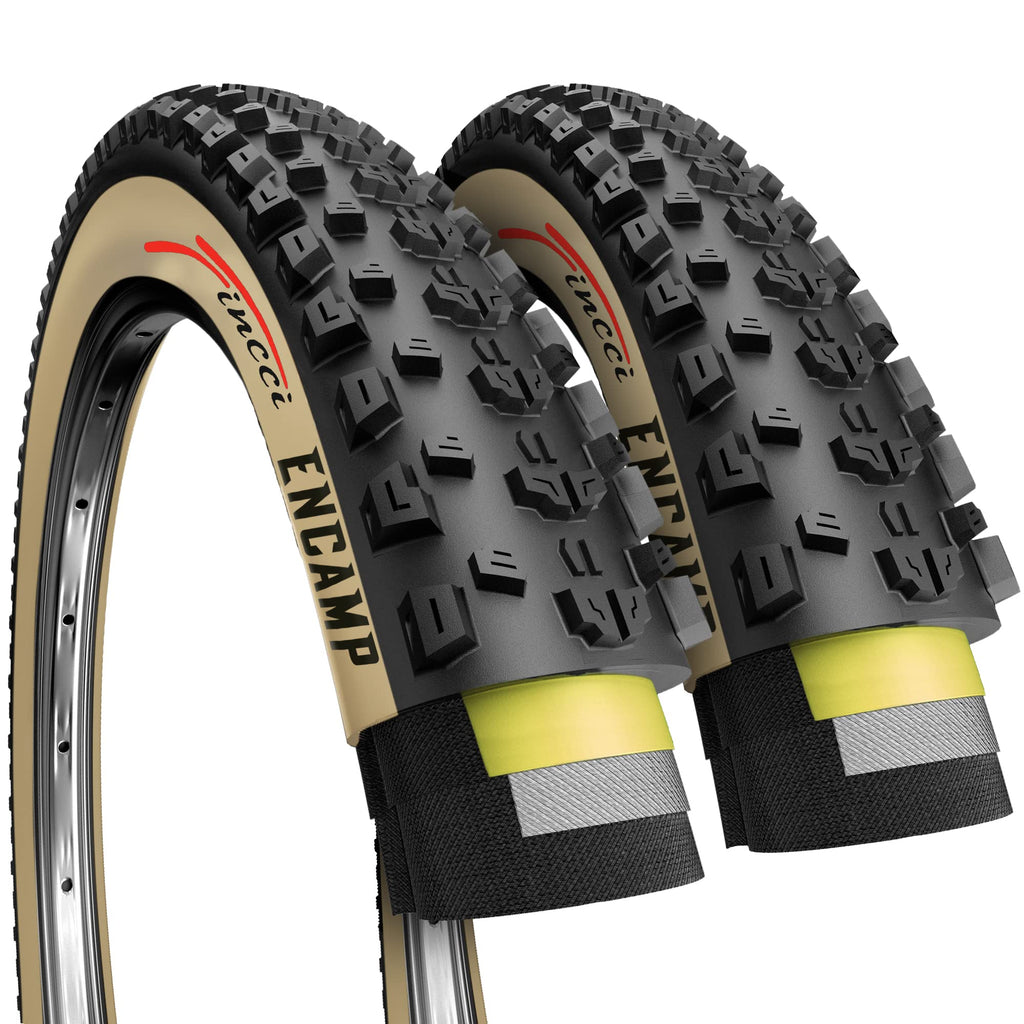 Fincci Pair 27.5 X 2.25 Inch Mountain Bike Tire 57-584 Foldable 60 Tpi Tires With Nylon Protection For All Mountain Enduro Mtb H
