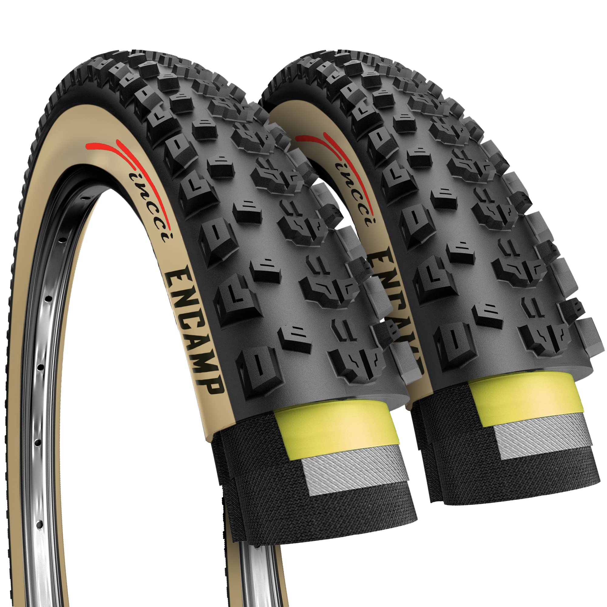 Fincci Pair 27.5 X 2.25 Inch Mountain Bike Tire 57-584 Foldable 60 Tpi Tires With Nylon Protection For All Mountain Enduro Mtb H