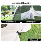 Alvantor Pop Up House Tent, Outdoor Canopy Tent With Uv Resistant, Easy Up Foldable Screen House For Camping Garden, Beige, 6 X6