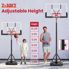 Feelwin Basketball Hoop With Adjustable Height Portable Basketball Goal System For Outdoor Indoor Use 45 Inches Heavy-Duty Steel