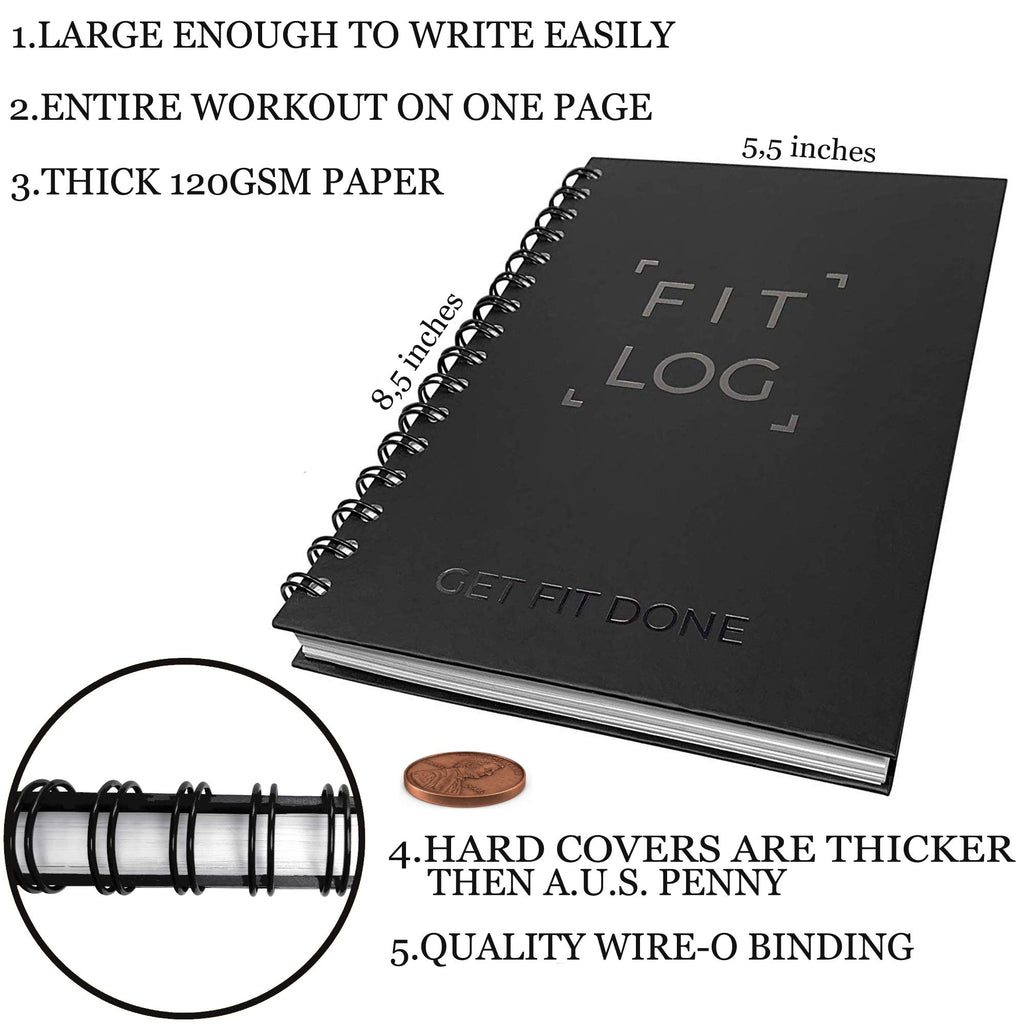 Undated Fitness Log Book & Workout Planner - Designed By Experts Gym Notebook, Workout Tracker, Exercise Journal For Men Women