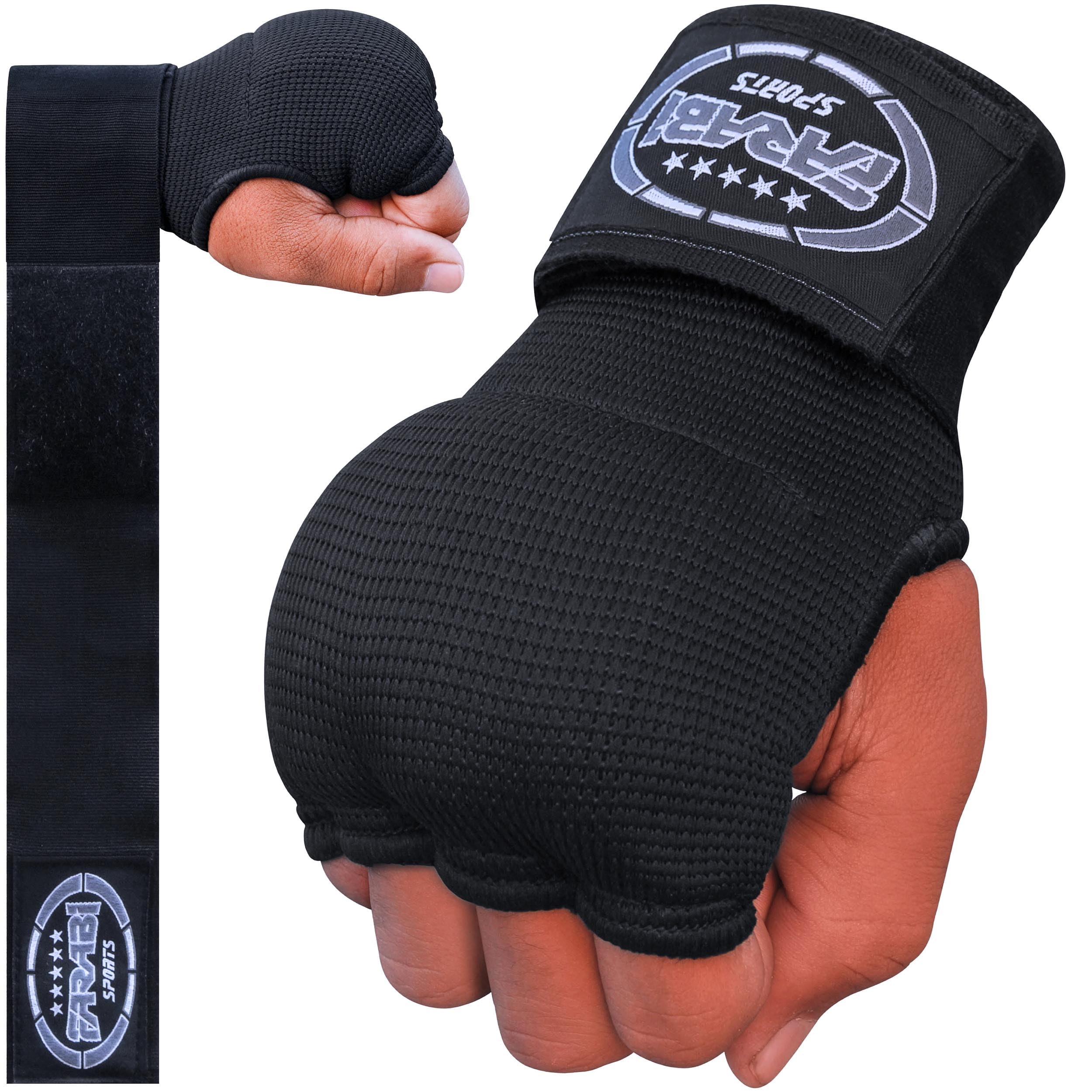 FARABI Kids Hybrid Boxing Inner Gloves Punching Boxing Gloves (All Black, Junior)