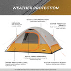 Core Tent 4 Person For Outdoor Family, Hiking, And Backpacking | Portable Dome Camp Tent With Storage Pockets For Camping Access