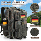 Hannibal Tactical 45L Molle Assault Pack, Tactical Backpack Army Military Camping Rucksack With Bottle Holder, 3-Day Pack Travel